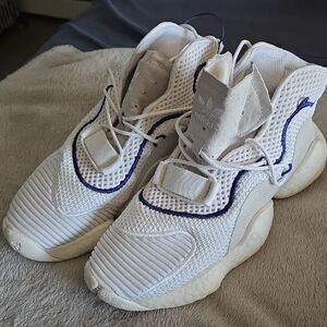 Adidas White and Navy High-Top Sneakers